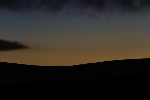 Stunning view of Jupiter set over the ridge of Wicklow Mountains near Kippure Stock Photos