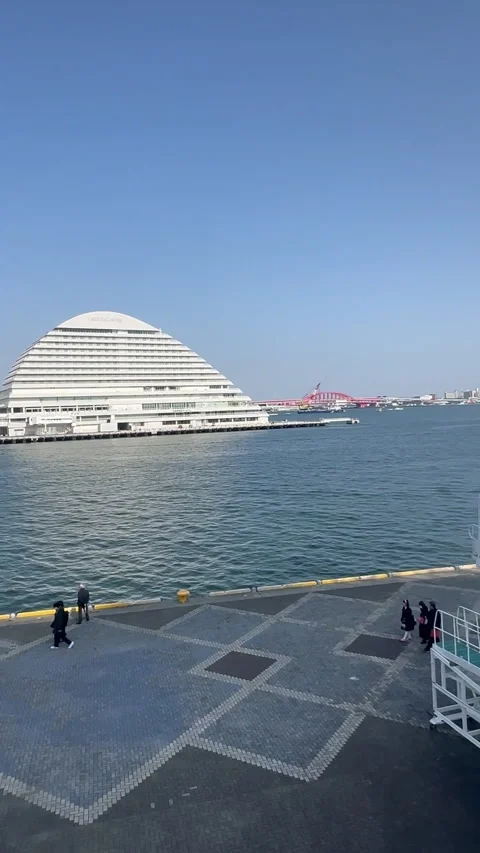 A stunning view of a large ship docking at a modern port Video stock 315675042