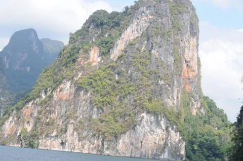 Stunning view of limestone cliffs in khoa sok national park, Thailand Stock Photos
