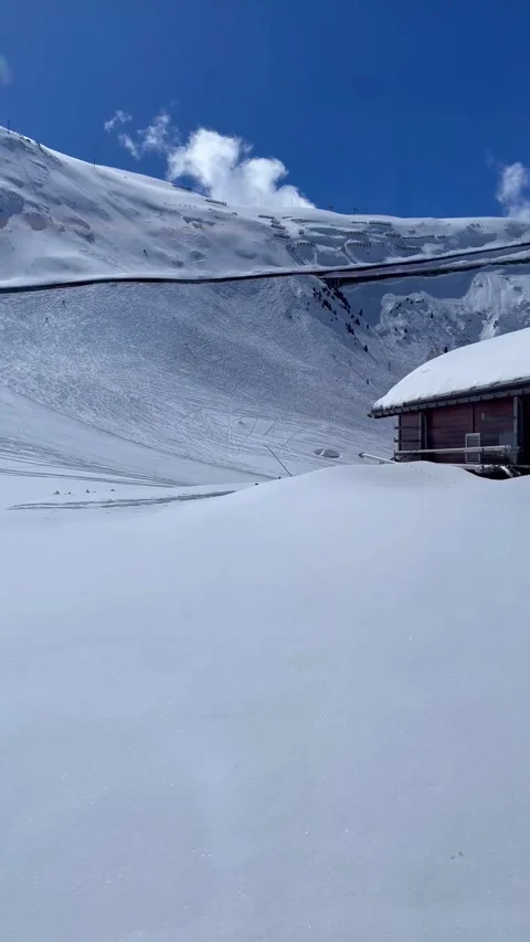 Stunning view of the Matterhorn peak on the train and glacier in Zermatt. 動画素材 273841815