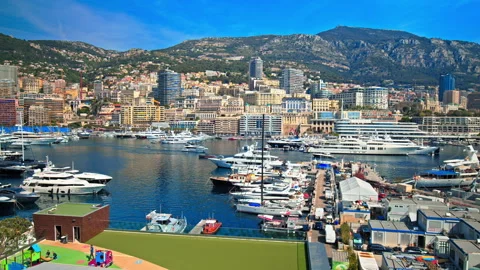 Stunning view of Port Hercule in Monaco, France. Stock Footage 247220509