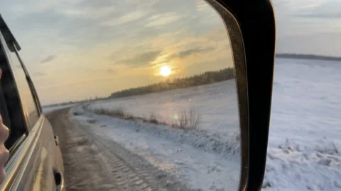 Stunning view from the rear view mirror. Video stock 224240101