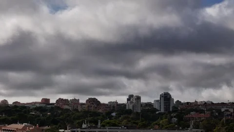 A stunning view of the skyline features tall buildings Stock Footage 283084201