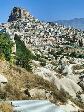 Stunning view of the unique rock formations and hills in Cappadocia, Turkey. Foto stock