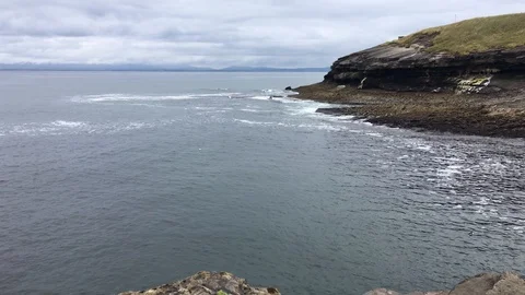 Stunning View Of Waves Crashing On The Cliff On Atlantic Ocean Coast Stock Footage 109508653