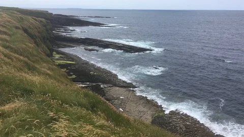Stunning View Of Waves Crashing On The Cliff On Atlantic Ocean Coast Stock Footage 109508933