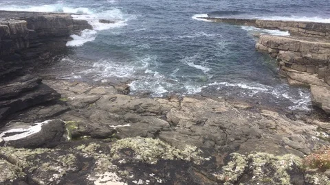Stunning View Of Waves Crashing On The Cliff On Atlantic Ocean Coast Stock Footage 109511650