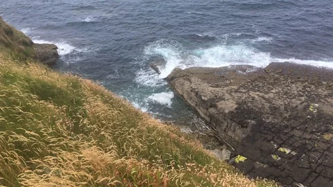 Stunning View Of Waves Crashing On The Cliff On Atlantic Ocean Coast Stock Footage 109511683