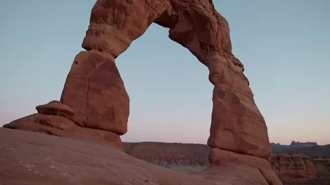 Stunning views of Red Rock Arch captured during a beautiful sunset Stock Footage 321601691