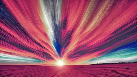 The stunning visual effect of a spectacular sunrise over a vast field. Stock-Footage 304677772