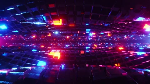 The Stunning Visuals of a Geometric Tunnel. Infinitely looped animation Stock Footage 259382872
