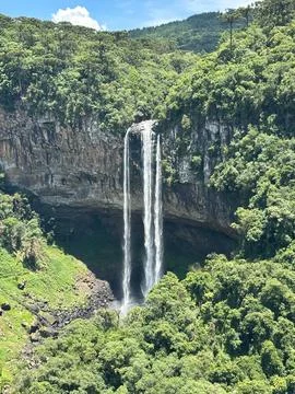 Stunning waterfall in lush forest Stock Photos