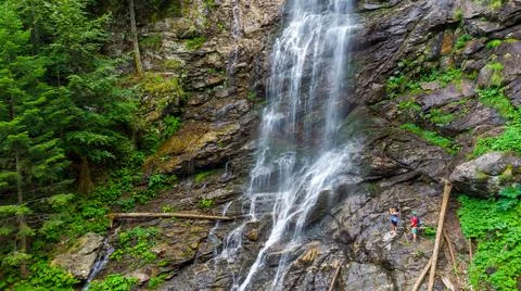 Stunning waterfall in the summer Stock Photos