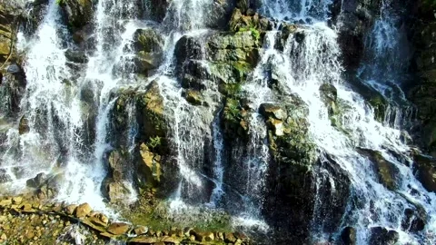 Stunning waterfall top view Stock Footage 140743540