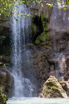 Stunning waterfall in Tulungagung, East Java. Stock Photos