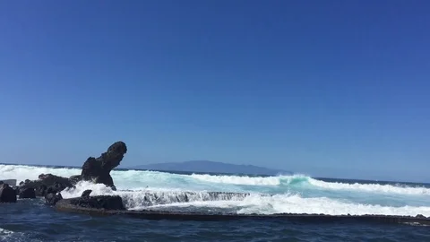 Stunning Waves and Atlantic Views .m Canarian Islands Stock Footage 115356712
