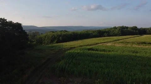 A Stunning Wide Angle View of the Appalachian Mountains an Hour From Sunset Stock Footage 158883525