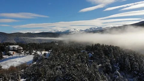 Stunning Winter Mountain Drone View Stock Footage 100683583