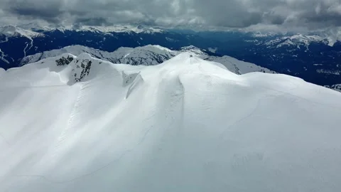 Stunning Winter Mountain Scene, Panning Aerial Shot Stock Footage 289575162