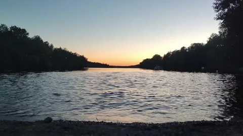 Stunnning Sunset Beach Waves Forest Stock Footage 218000962