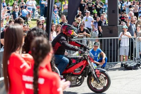 Stunt driver on start position Stock Photos