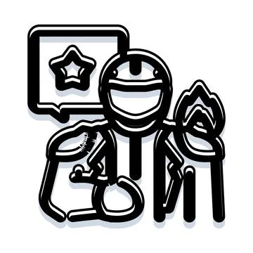 Stunt man performer action hero with star and fire icon Stockillustratie