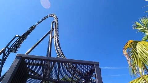 Stunt Pilot Roller Coaster Silverwood Theme Park Video stock 165252987
