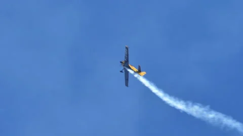 Stunt plane Mudry CAP 230 flipping in the air at Thiene Italy Stock Footage 169625893