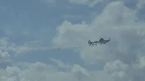 Stunt Plane Performing at an Airshow Stock Footage
