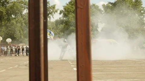 Stunt Riding Triumph Stock Footage 78339987