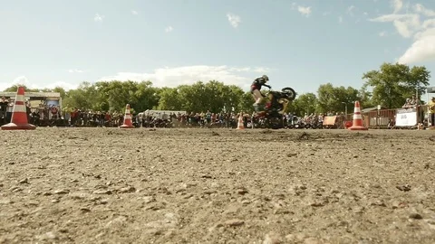 Stunt Riding Without Pants Stock Footage 78340101