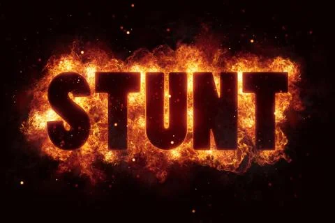 Stunt stuntman text on fire flames explosion burning イラスト素材