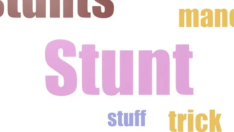 Stunt Word Cloud Animated Isolated On White Stock Footage 99620176