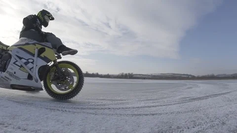 Stuntman motorcycle trick Stock Footage 75414207