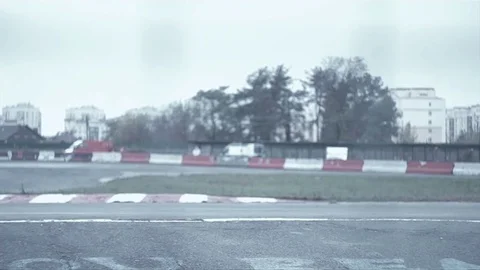 Stuntman riding standing on a motorcycle Stock-Footage 70324133