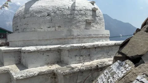 Stupa and stone prayer tablets in Nepal Stock Footage 285755390
