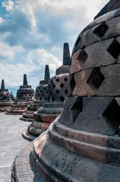 Stupa at Borobudur Stock Photos