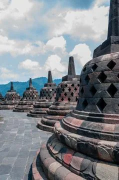 Stupa at Borobudur Stock Photos