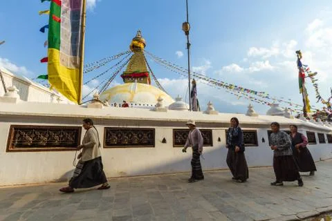 The Stupa of Boudanath Stock Photos
