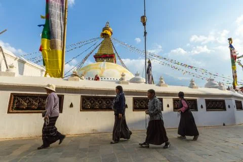 The Stupa of Boudanath Stock Photos