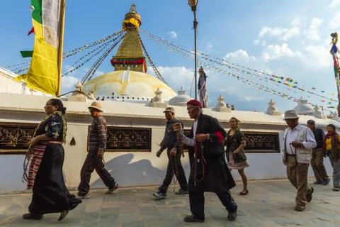 The Stupa of Boudanath Stock Photos