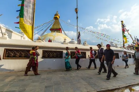 The Stupa of Boudanath Stock Photos