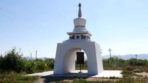 Stupa in the Buddhist temple complex in Ulan-Ude, Buryatia. Stock Footage 284047613