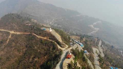 Stupa in hilly area Stockbeeldmateriaal 170356792