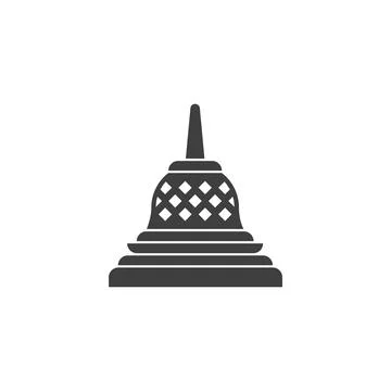 Stupa icon design vector illustration  isolated on white background. Stockillustratie