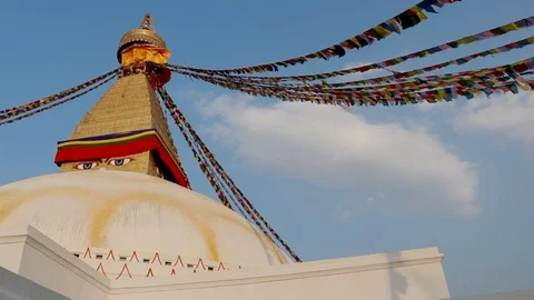 Stupa in kathmandu nepal Vídeo Stock 121962656