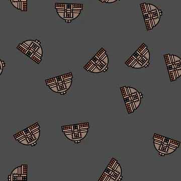 Stupa monument buddhism vector seamless pattern Stock Illustration
