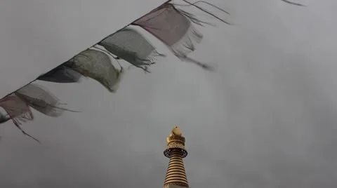 Stupa &amp; Prayer Flags No.2 Video stock 45407567