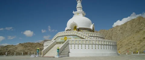 Stupa Temple at Mountains Stock Footage 104278507