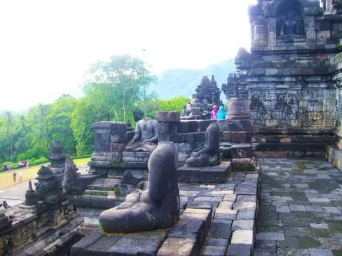 Stupas in Borobudur Temple, Central Java at Indonesia Stock-Fotos